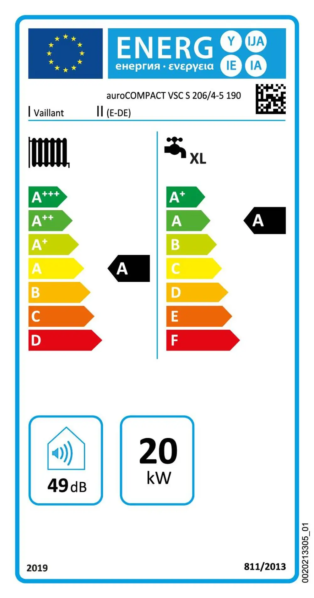 Vaillant-auroCOMPACT-VSC-S-206-4-5-190-Kompaktgeraet-Brennwert-4-21-kW-E-Gas-0010015614_0010015614 Energieeffizienzklasse A